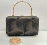 Black Petal Box Clutch