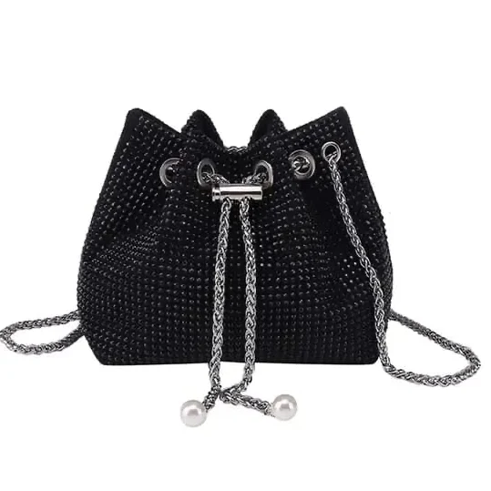 Dazzling Diva Crystals Stone Bucket Bag