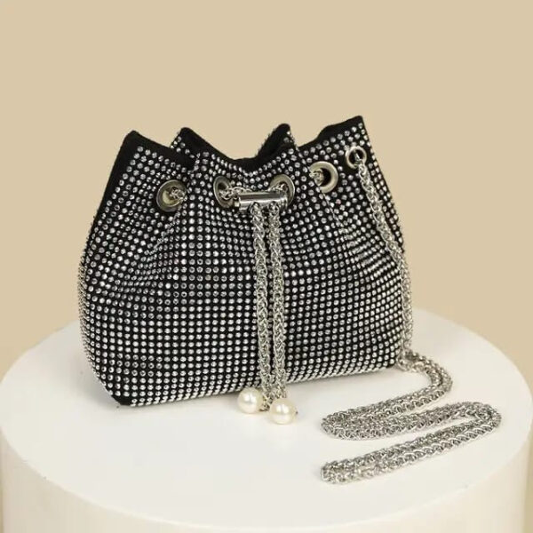 Dazzling Diva Crystals Stone Bucket Bag