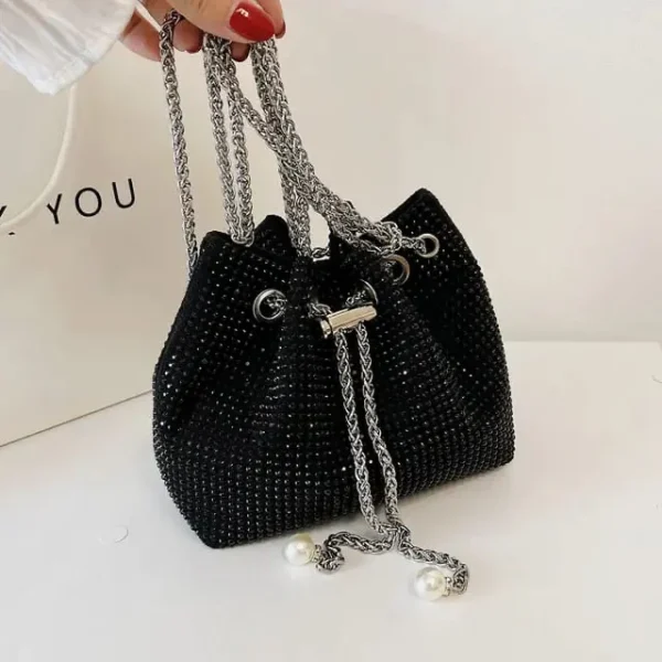 Dazzling Diva Crystals Stone Bucket Bag