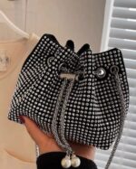 Dazzling Diva Crystals Stone Bucket Bag