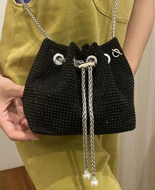 Dazzling Diva Crystals Stone Bucket Bag