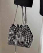 Dazzling Diva Crystals Stone Bucket Bag